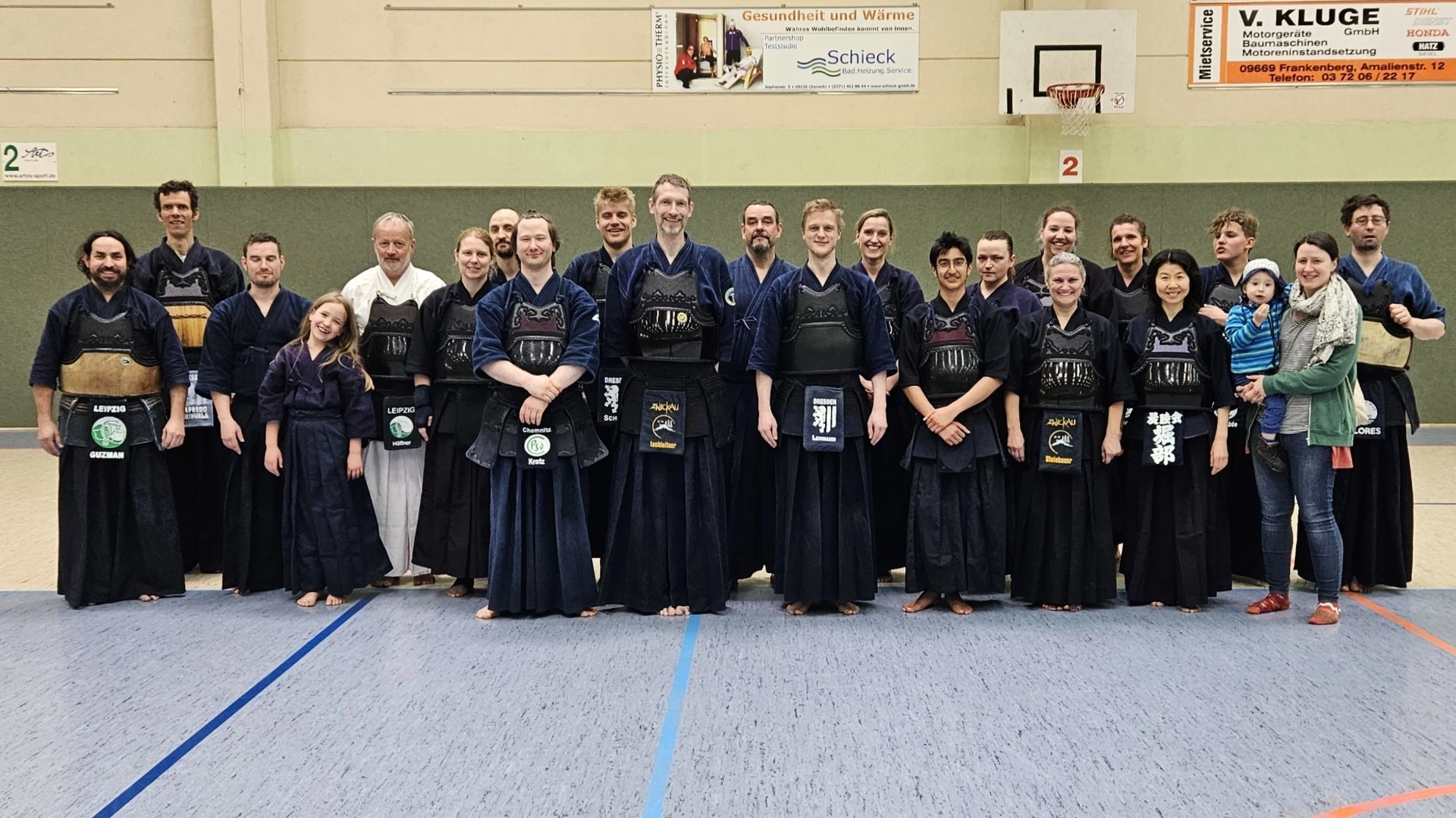 Gruppenbild der Teilnehmer des 3. Chemnitzer Kendo-Lehrgangs